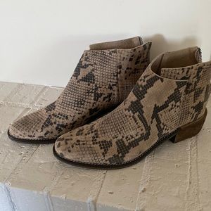 Volatile Brand suede feeling snake print booties. Women’s size 11
